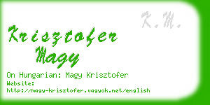 krisztofer magy business card